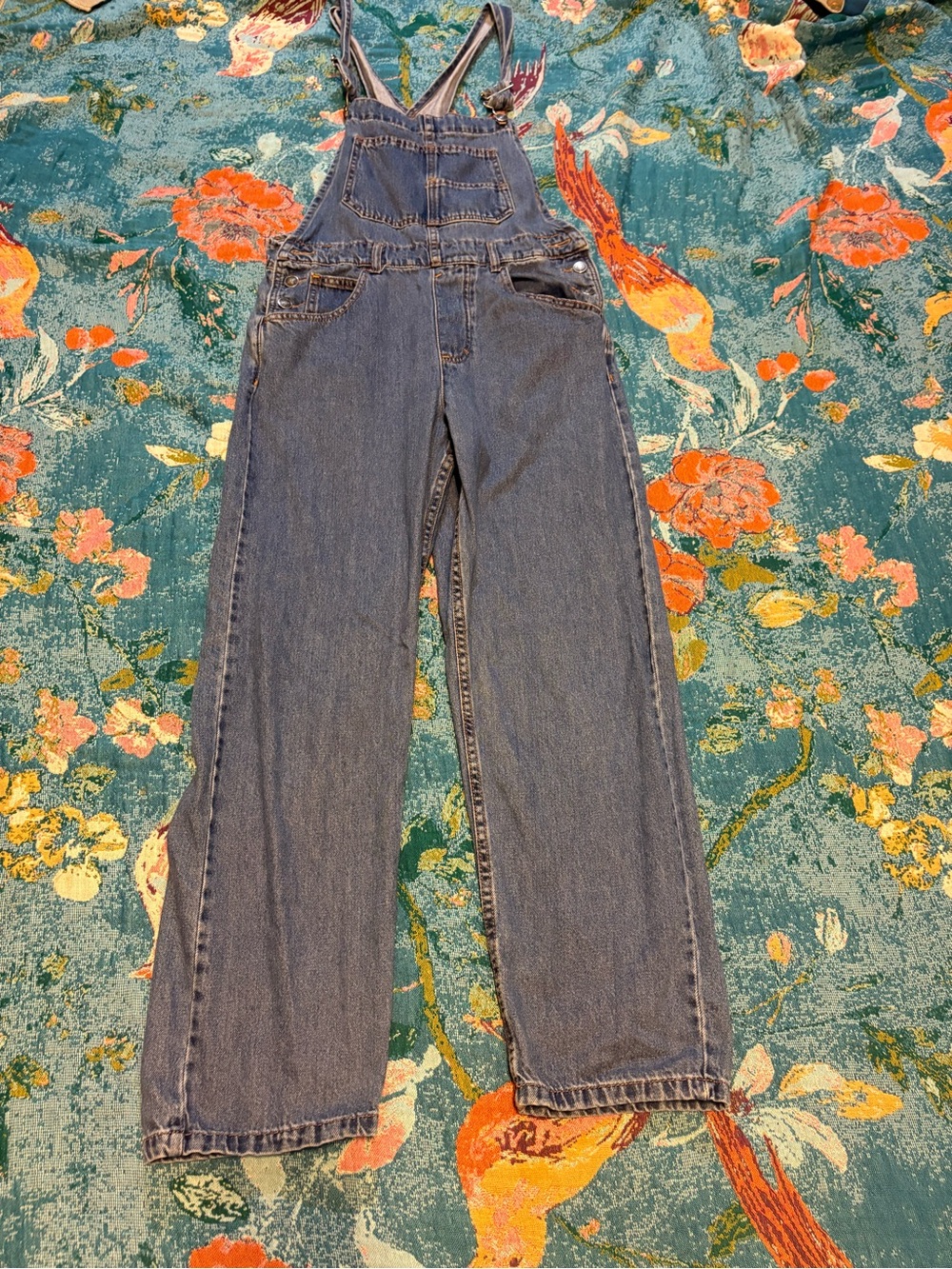 Free People Classic Blue Denim Overalls